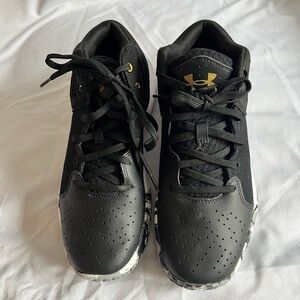 Under Armour Black and Gold High-Top Sneakers